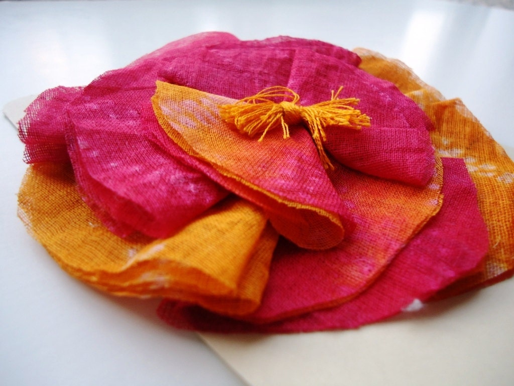 Large African Fabric Flower Hair Clip