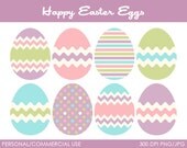 Happy Easter Eggs Clipart - Digital Clip Art Graphics for Personal or Commercial Use Il_170x135