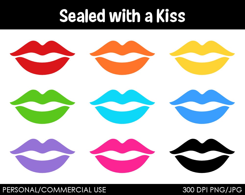 Sealed with a Kiss Clipart - Digital Clip Art Graphics for Personal or Commercial Use