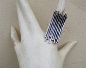 Vintage Brutalist Ring, Artisan, Modernist Pewter