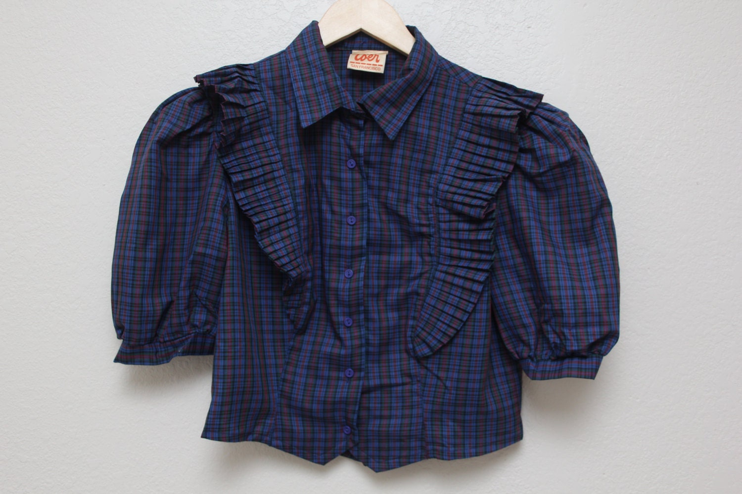 Vintage Ruffle Cropped Blouse