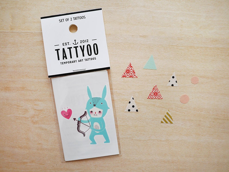 Shoot for the Heart - Temporary Tattoo (Set of 2)