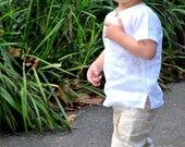 boys linen pants l size 3 l Natural beige linen pants wide leg cut trousers l handmade l Ready to Ship