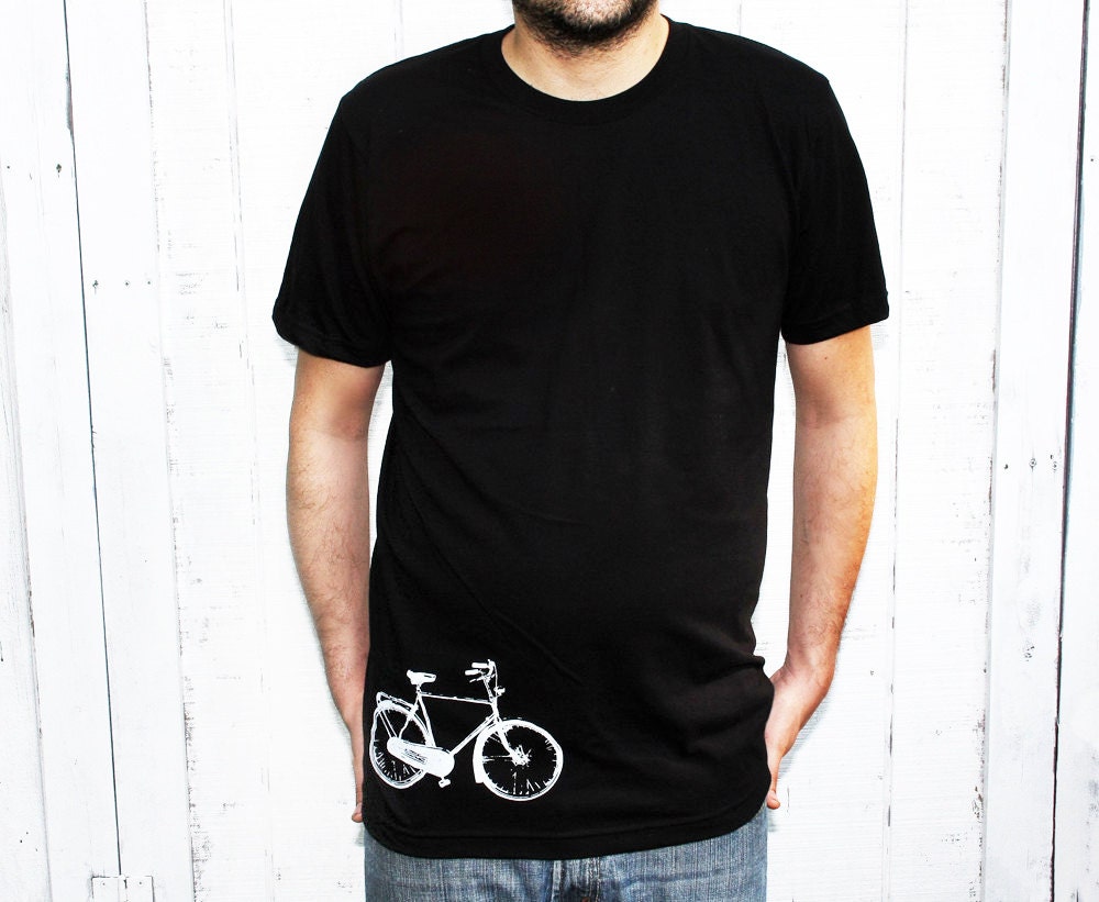 Bike Print TShirt - Black Alternative Apparel - In Small, Medium, Large, Extra Large, 2X and 3XL - Shirt