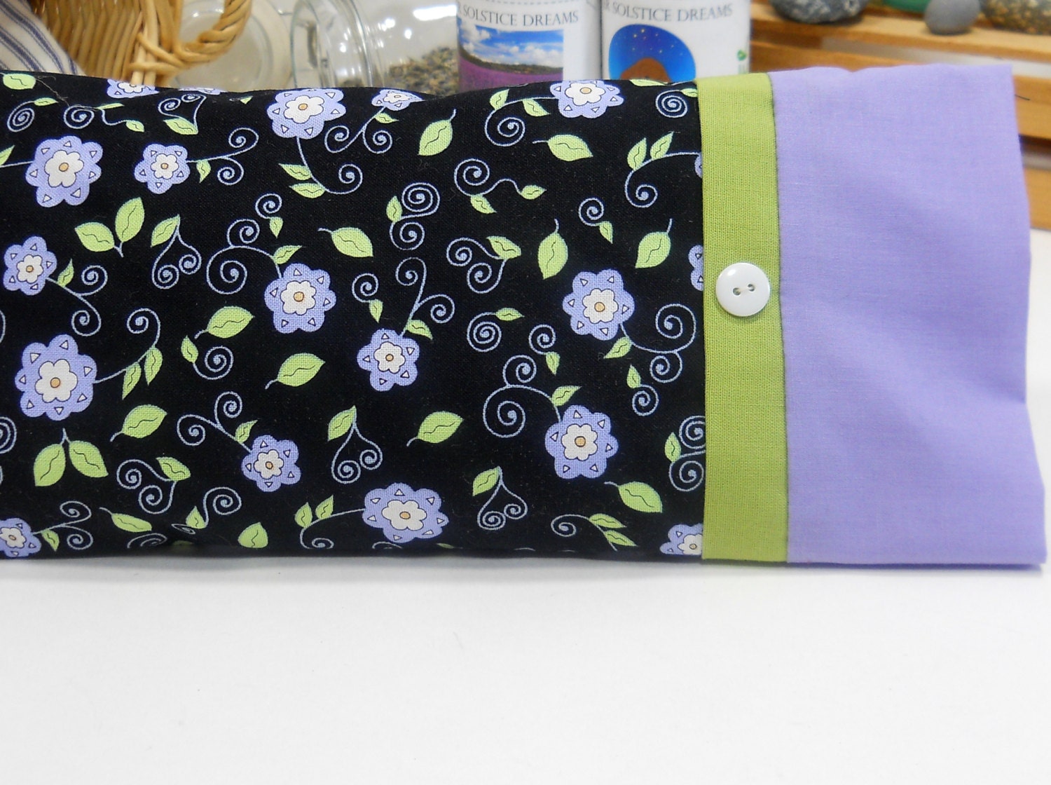 Yoga EYE PILLOW with Removable Cover - Organic Herbs and Flax - Choice of Blend