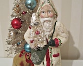 Santa Claus- Belsnickel- papier mache- figurine- folk art doll-hand made doll- Christmas