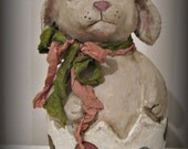Rabbit doll  folk art doll OOAK papier mache