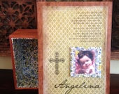 Wood Memory Box Custom Fabric/Top