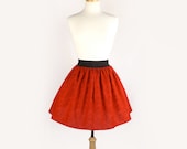 Red Sugar Skull Skirt / A-line Skull Skirt
