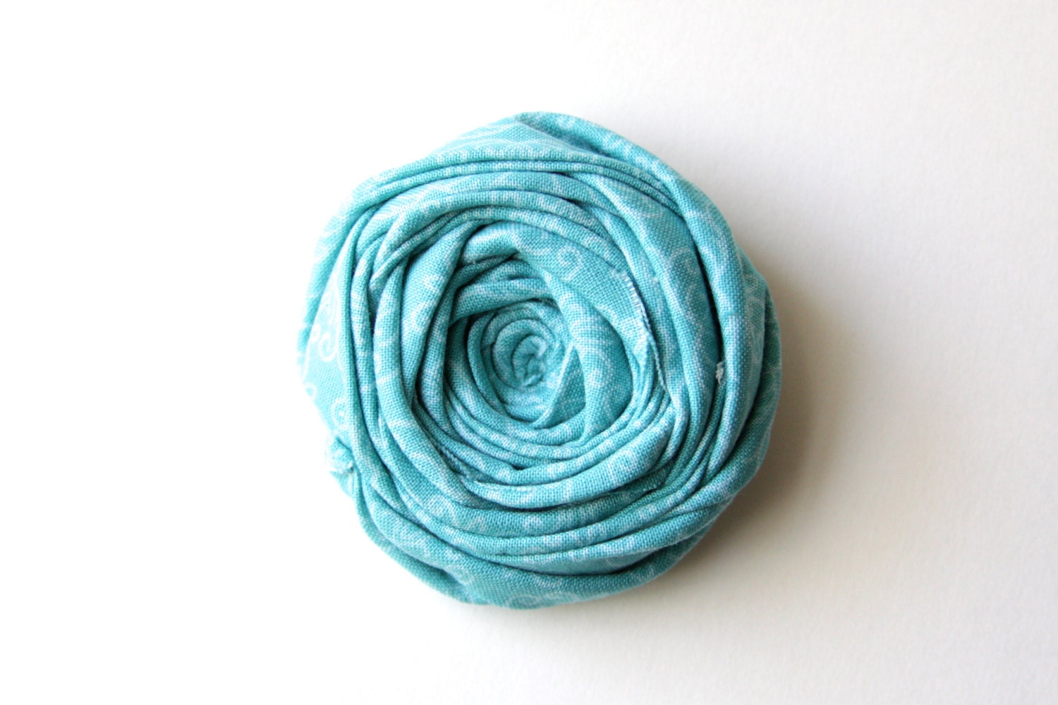 Teal Turquoise Blue Flower Brooch Rosette Brooch Pin Teal Turquoise Blue Cotton Flower Pin 2.5 inches