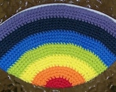 Crochet Rainbow Cosmetic Makeup Purse Bag