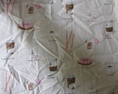 Heather Ross - Munki Munki - Coffee Cups - 1 Sleeve Panel L