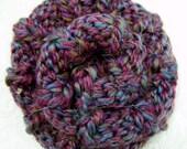 Hand Knit Purple Flower Pin, Knit Purple Rose Brooch, Purple Blue Alpaca Wool, Valentines Day
