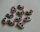 decoden cabochon skull bow 10 pcs 29mm