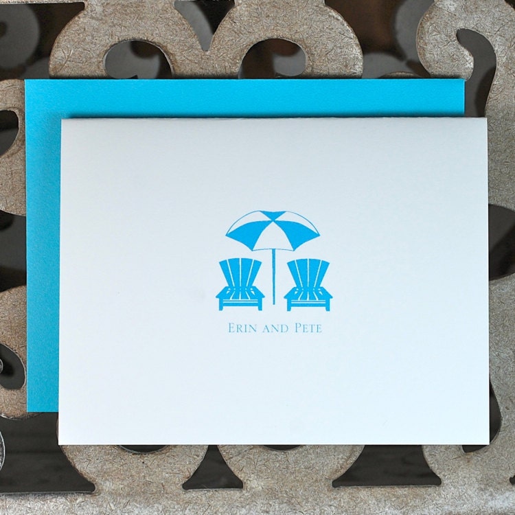 Wedding Thank You Cards / Thank You Cards / Thank You Card Set - Life's a Beach Chair