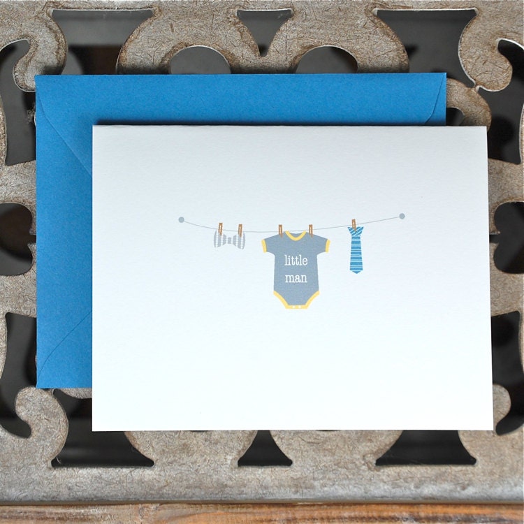 Baby Shower Thank You Cards / Baby Thank You Cards /  Baby Boy Thank You Cards / Baby Thank You Cards - Little One's Clothesline