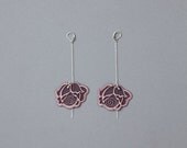purple roses lace earrings