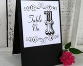 Wedding Table Numbers, Self Standing, Tented Wedding Signs 4 x 6