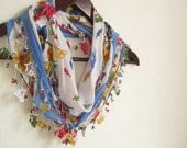 cotton scarf- Turkish Yemeni OYA Scarf -woman scarves-handmade scarves