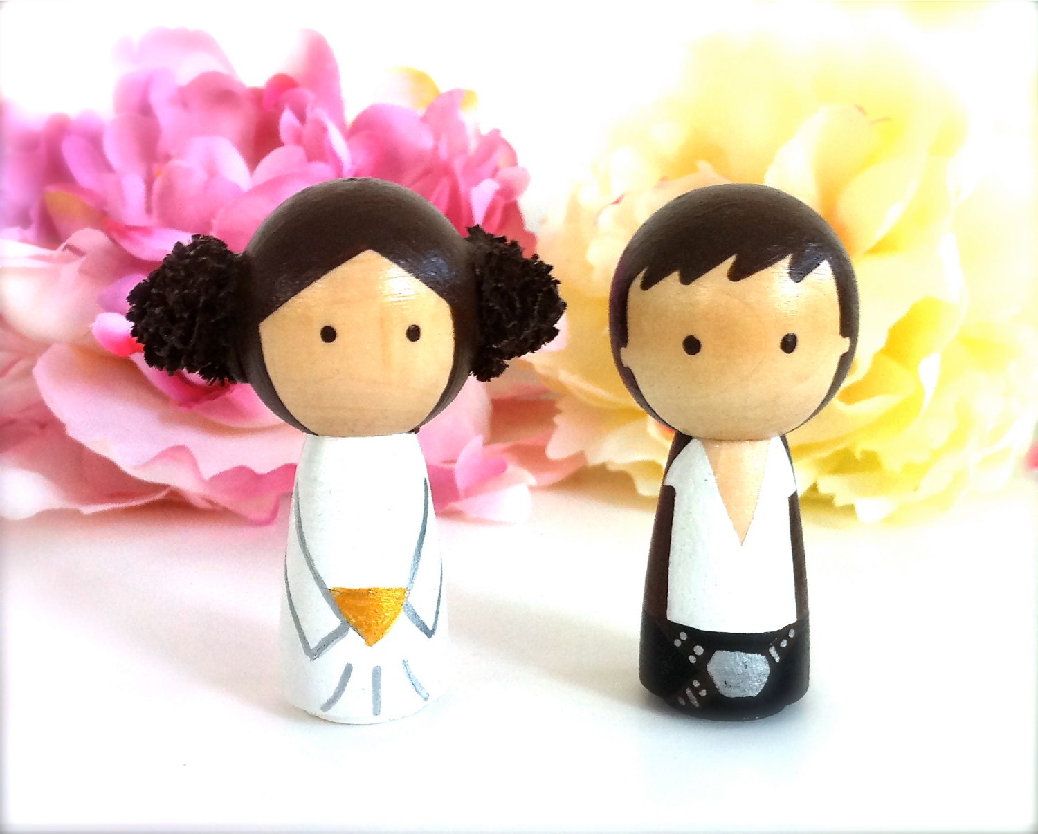 STAR WARS Wedding Cake Topper Princess Leia and Hans Solo Wedding Cake Toppers Cute Cake Topper Cake Toppers Star Wars Topper