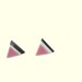 80s Plastic Pyramid Post Earrings with Edge - Mauve, White, Black