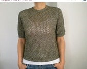 ON SALE 40 % OFF Vintage 70's Sweater Knit Green Sweater