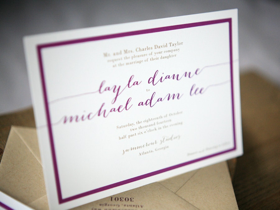 Wedding Invitation Suite - Calligraphy Invitations