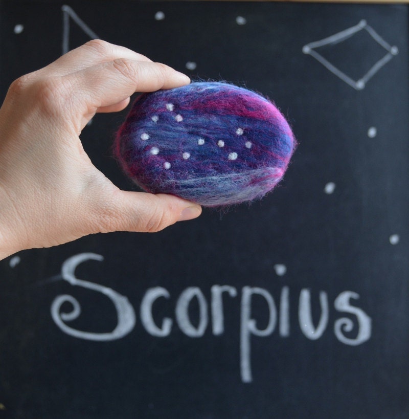 Felted Soap Scorpius Constellation ( White Tea and Ginger )