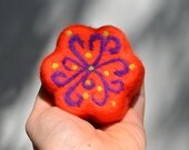 Felted Soap Peach Swirl Flower ( Apricot Freesia )