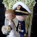 Wedding Cake Topper with Custom Wedding Dress and Flower Backdrop - Custom Keepsake by MilkTea