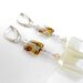 White Quartz  Earrings Double Drop  Dangle Earrings