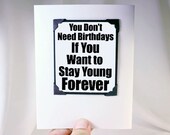 Black and White Card. Happy Birthday Card- Funny Birthday Wishes Magnet Gift Card