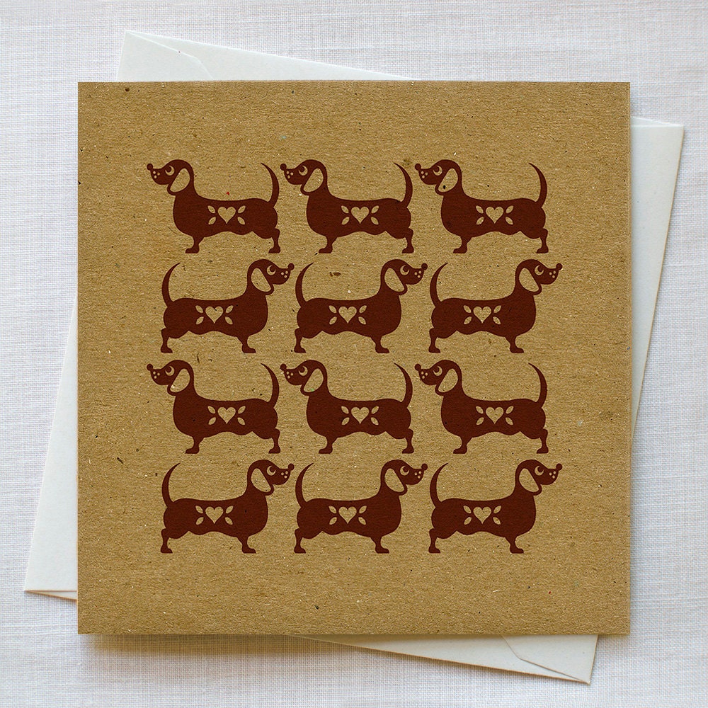 Sausage Dog Pattern Card
