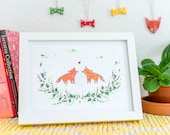 Two foxes in love Giclee Print
