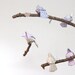 Modern Bird Mobile - Baby Nursery Decor - fabric sculpture on yarn wrapped branches in lavender, silver gray, purple and cream