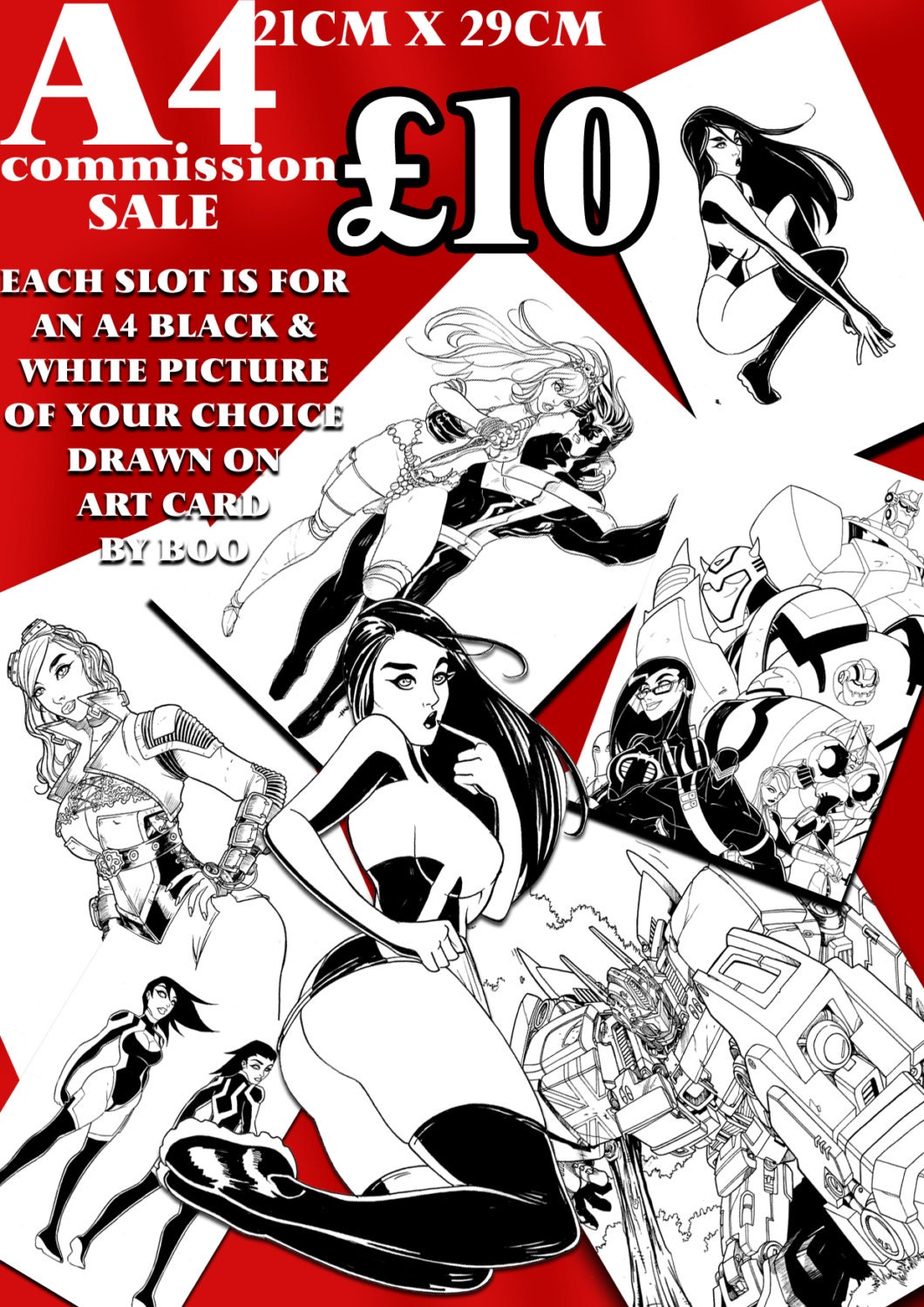 Discount Original Art Commission Sale A4 10Pound Each