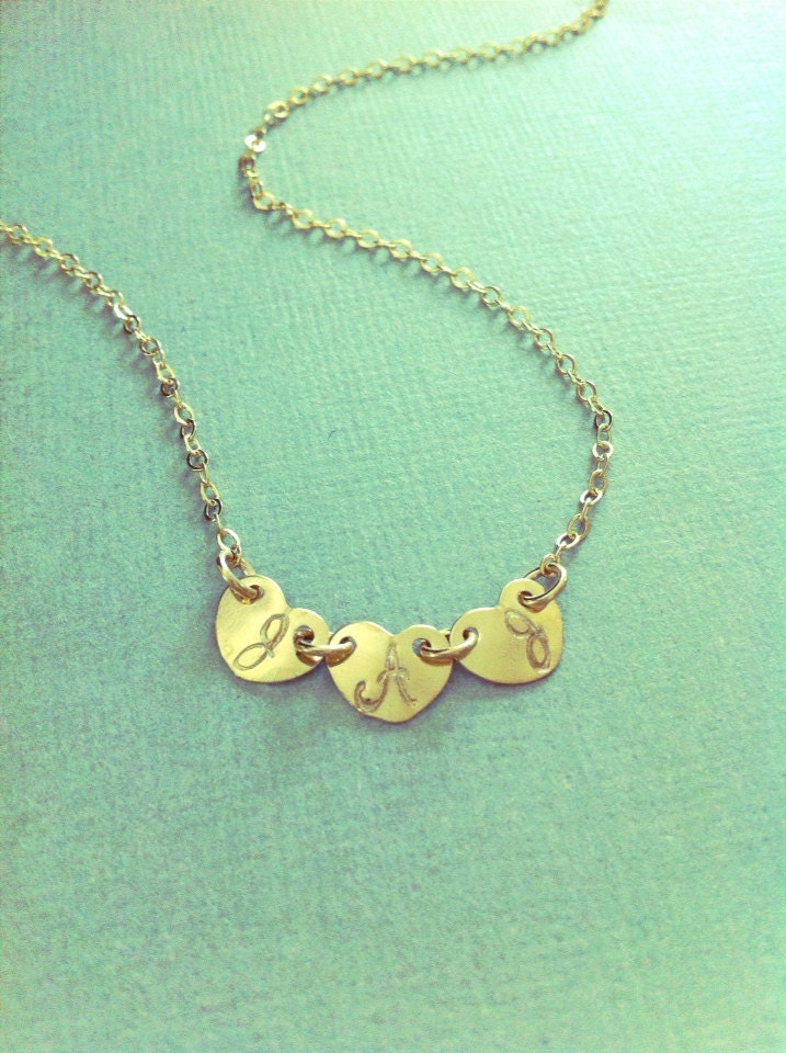 Personalized Heart Necklace, Gold or Silver