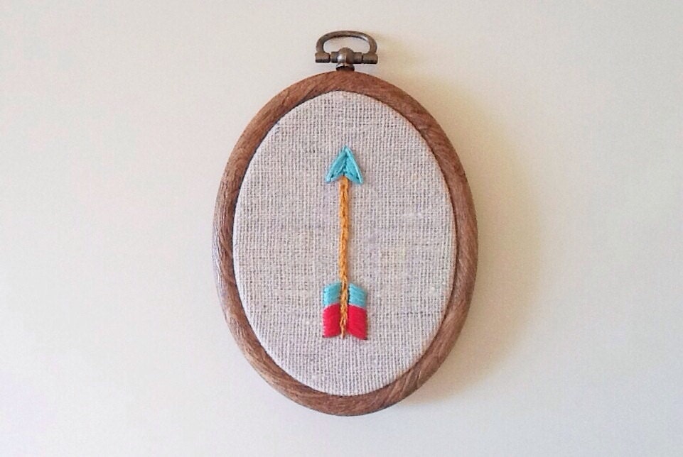 Arrow Embroidered Hoop  Art
