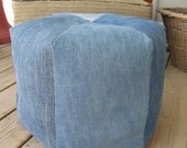 Ottoman  floor cushion round hassack hassock floor pillow  bean bag pouf storage bag foot stool