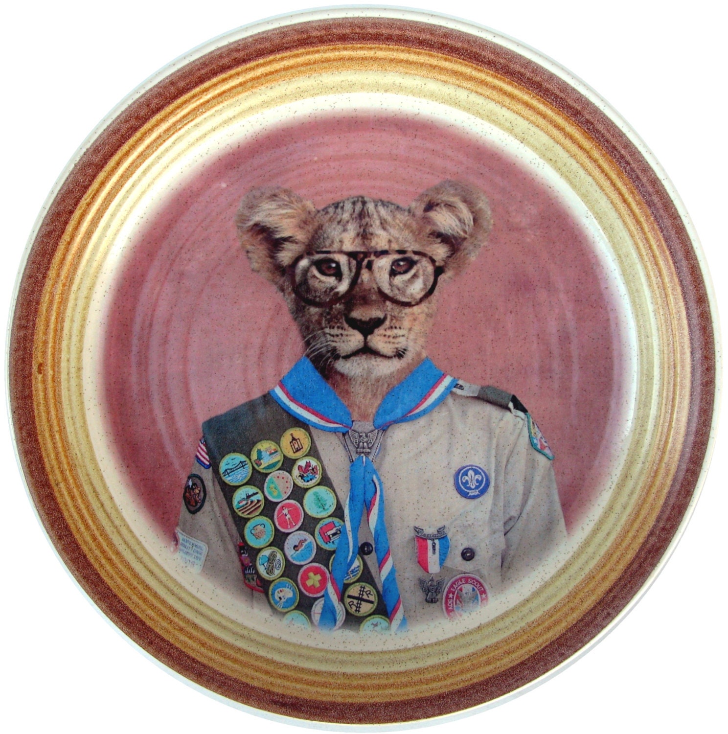 Scott the Scout - Altered Vintage Plate