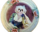 Portrait of a Shih Tzu  - Altered Vintage Plate