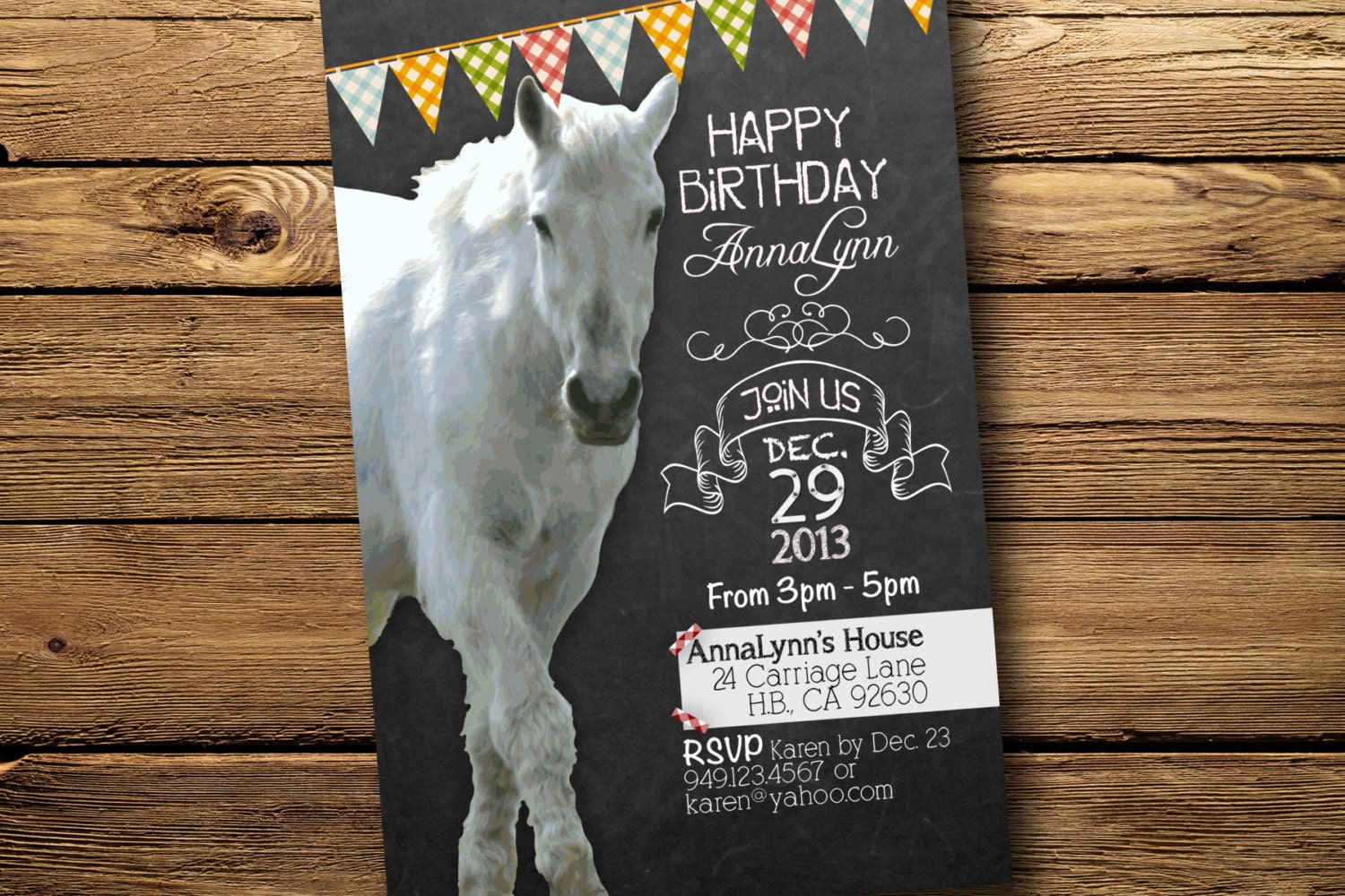 Chalkboard Style Cowgirl or Cowboy- Birthday Party Invitation, Digital or Printed