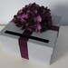 Gray Wedding Card Box-Shown with Lavender Eggplant Plum Dark Purple Hydrangea Can Customize Flowers and Colors