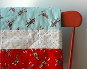 Sock Monkey Quilt, Ready to Ship