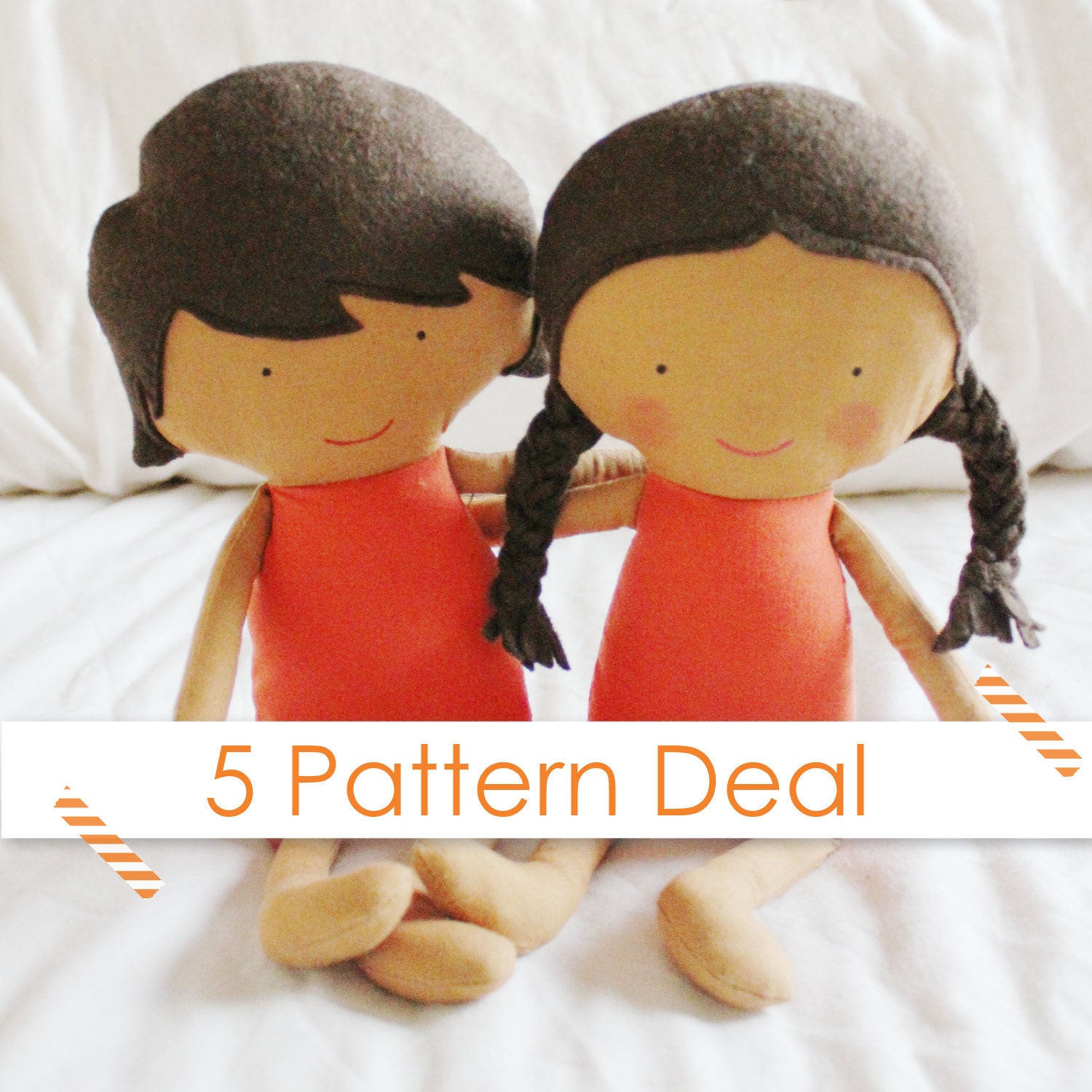SEWING PATTERN DEAL - 5 toy softie doll Patterns - you choose (pdf)