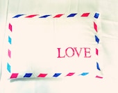 Air Mail Love Letter and Hand Drawn Notebook Paper Lined Cushion Decorative Set Of 2 Pillow Case