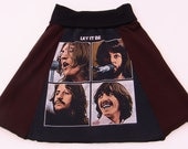 Recycled Beatles Skirt Womens Size L/XL