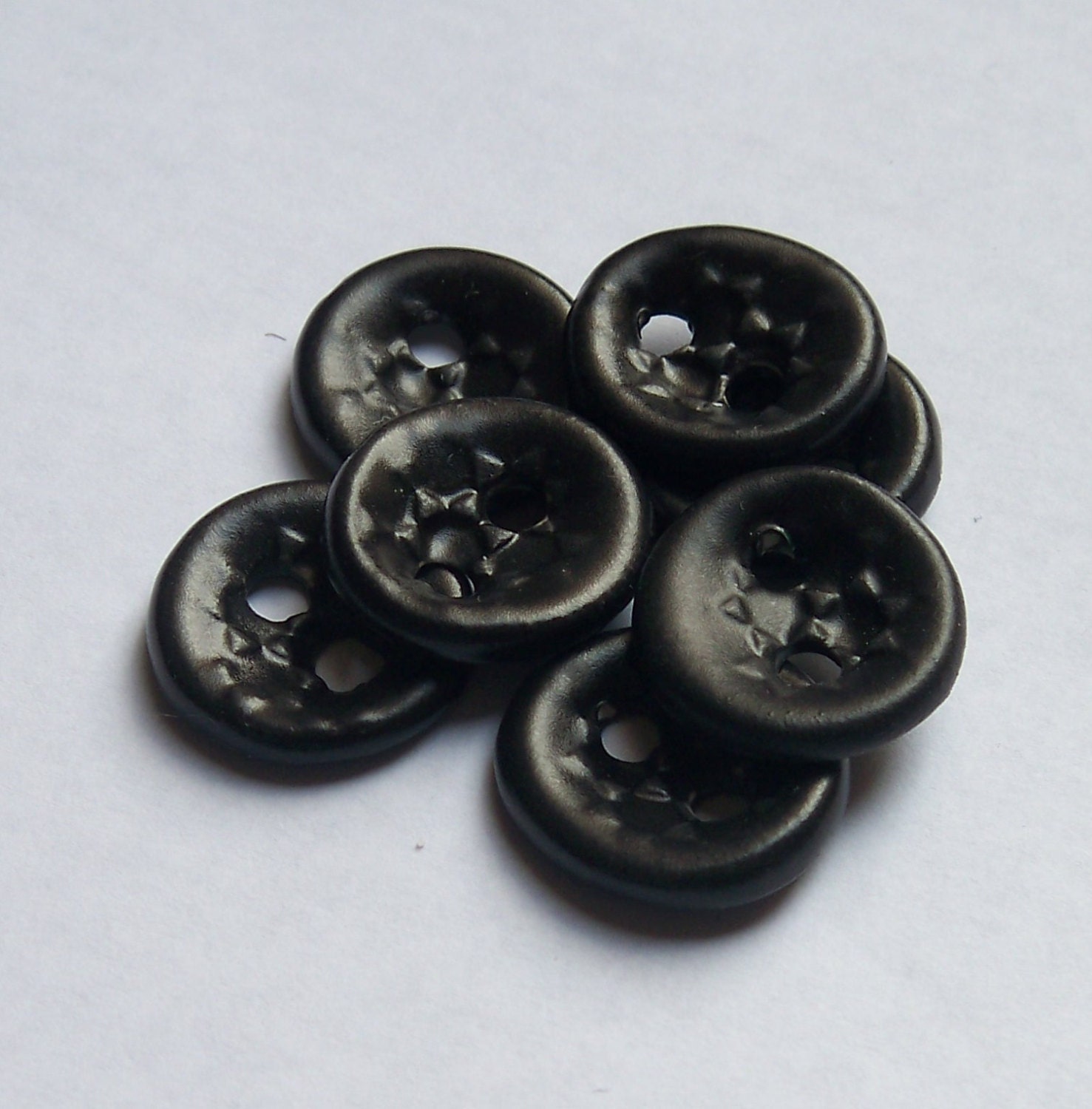 Matte Black Ceramic Buttons