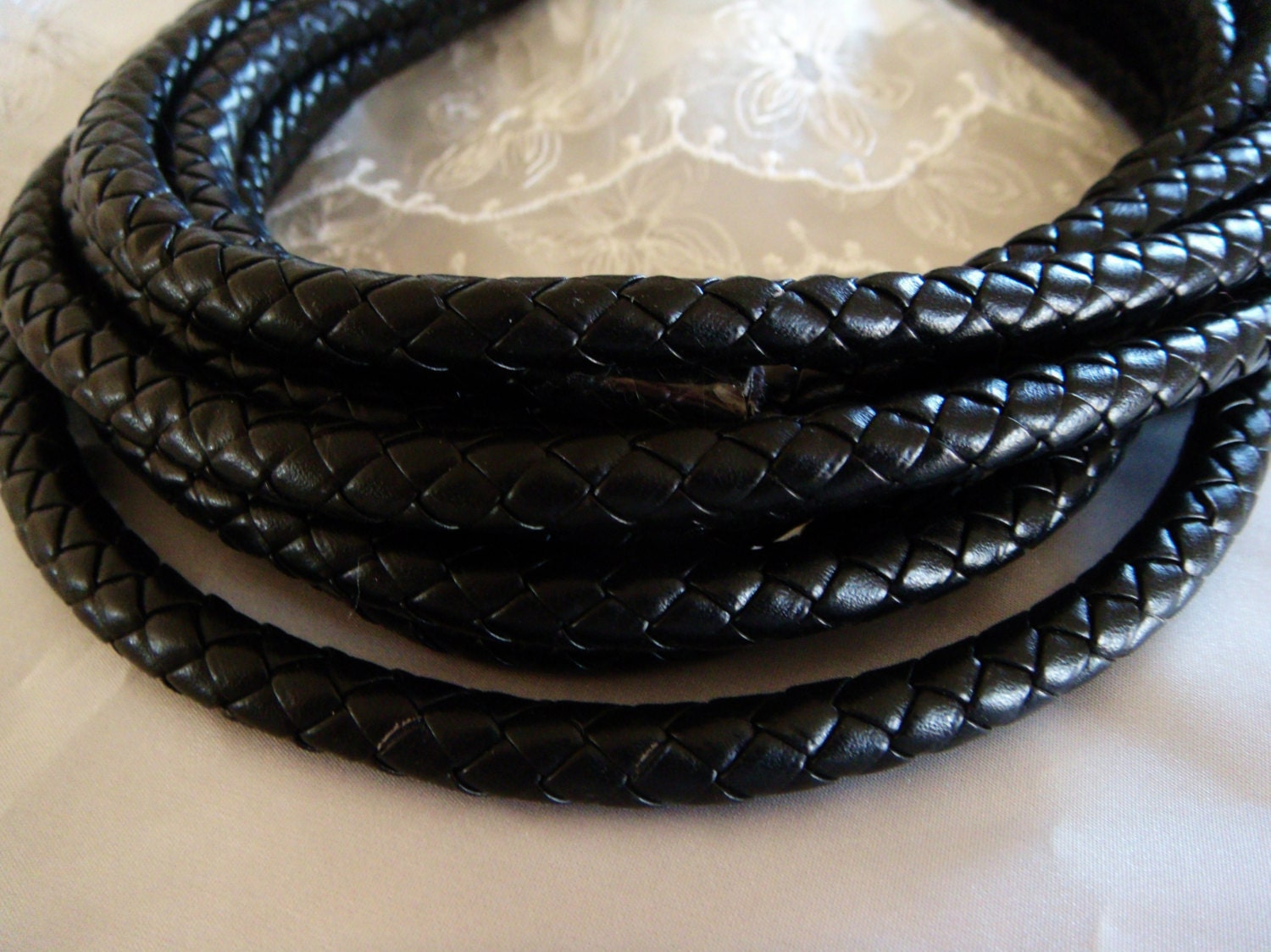 Black Braided Vegan Leather Cord Faux Leather Mm Cord Perfect For