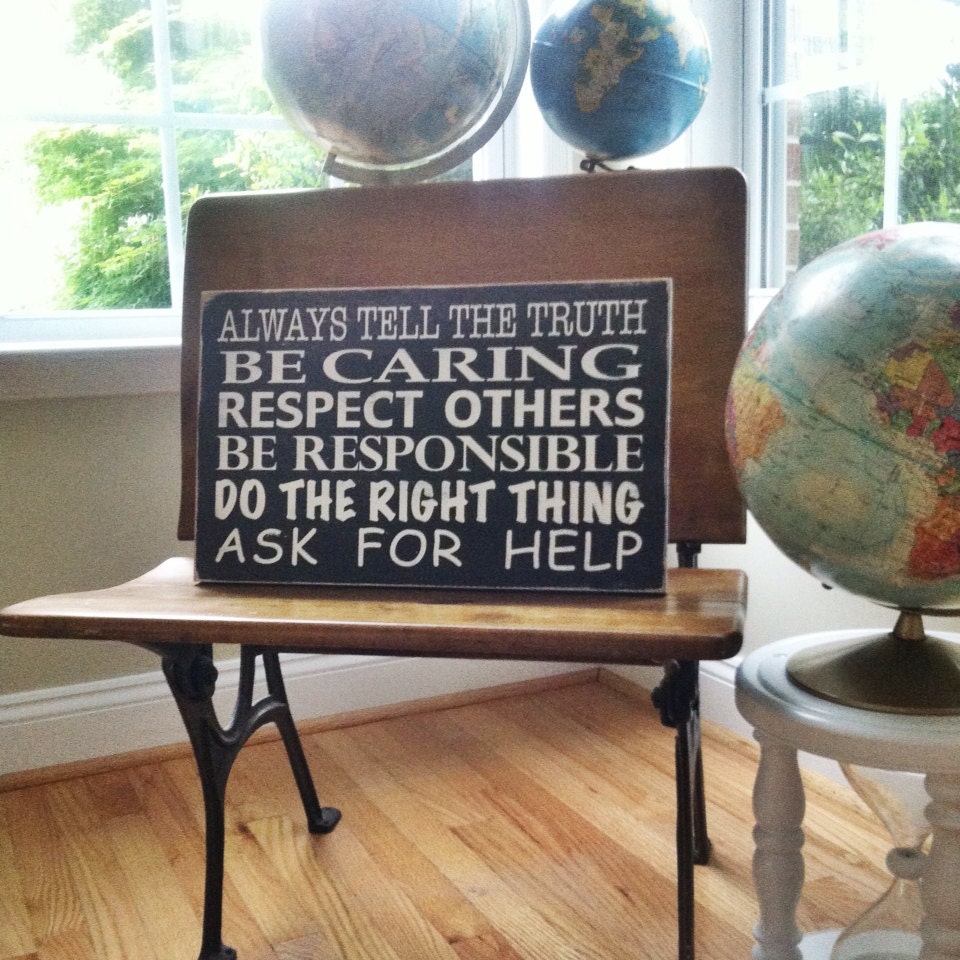 NEW Classroom Rules Version II Sign in Black with White Letters - Makes a wonderful Teacher's Gift Education Nation